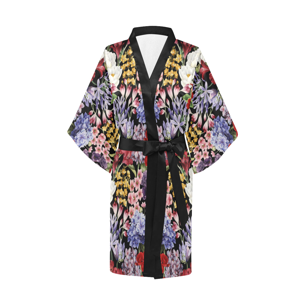Summer Floral Pattern Print Design SF04 Women's Short Kimono