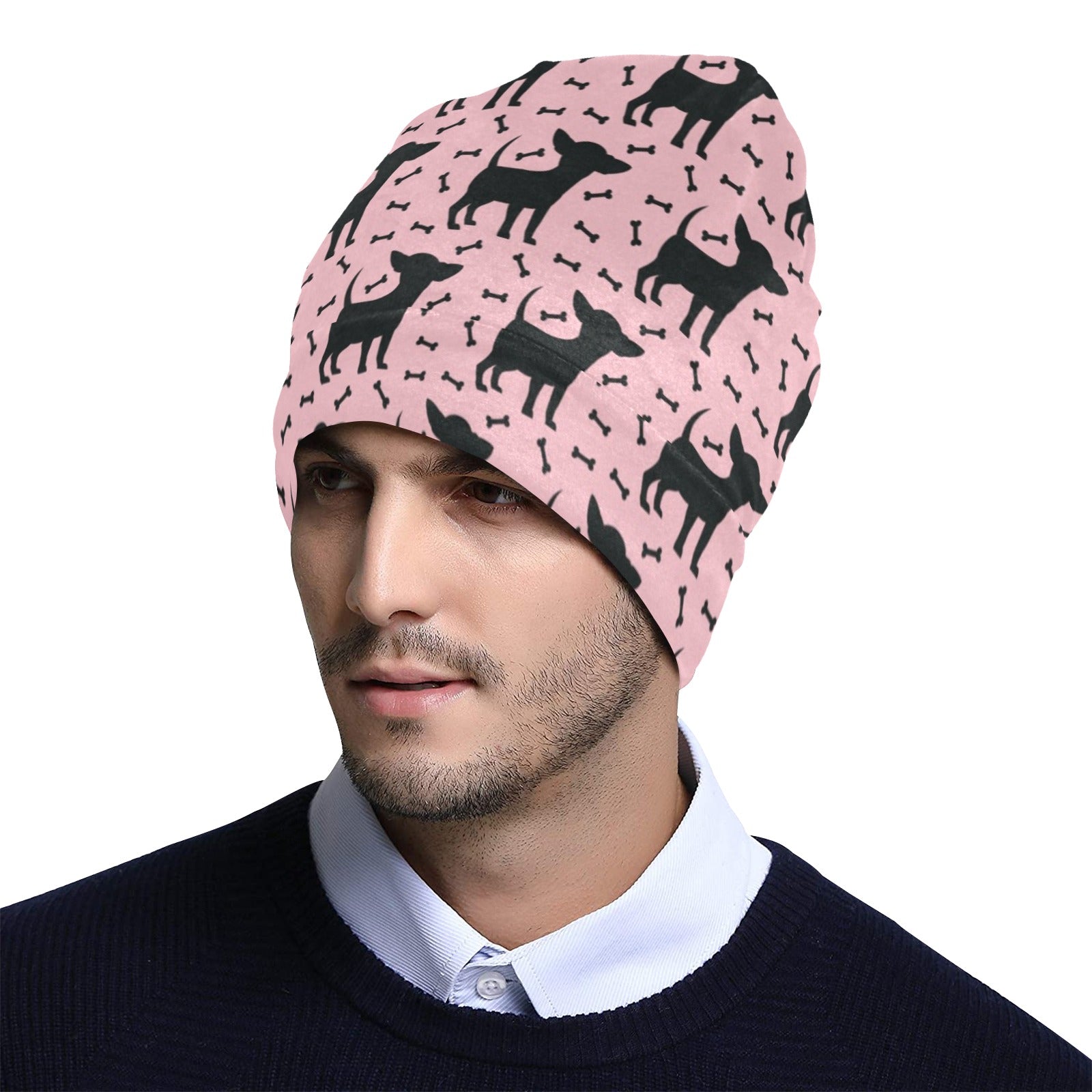 Chihuahua Pink Print Pattern Unisex Beanie