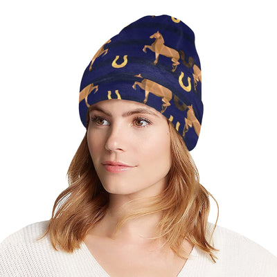 Horse Luxury Themed Pattern Print Unisex Beanie