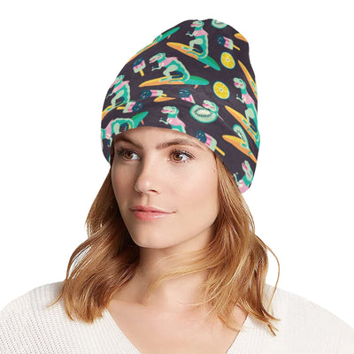 Surfboard T Rex Print Design LKS301 Unisex Beanie