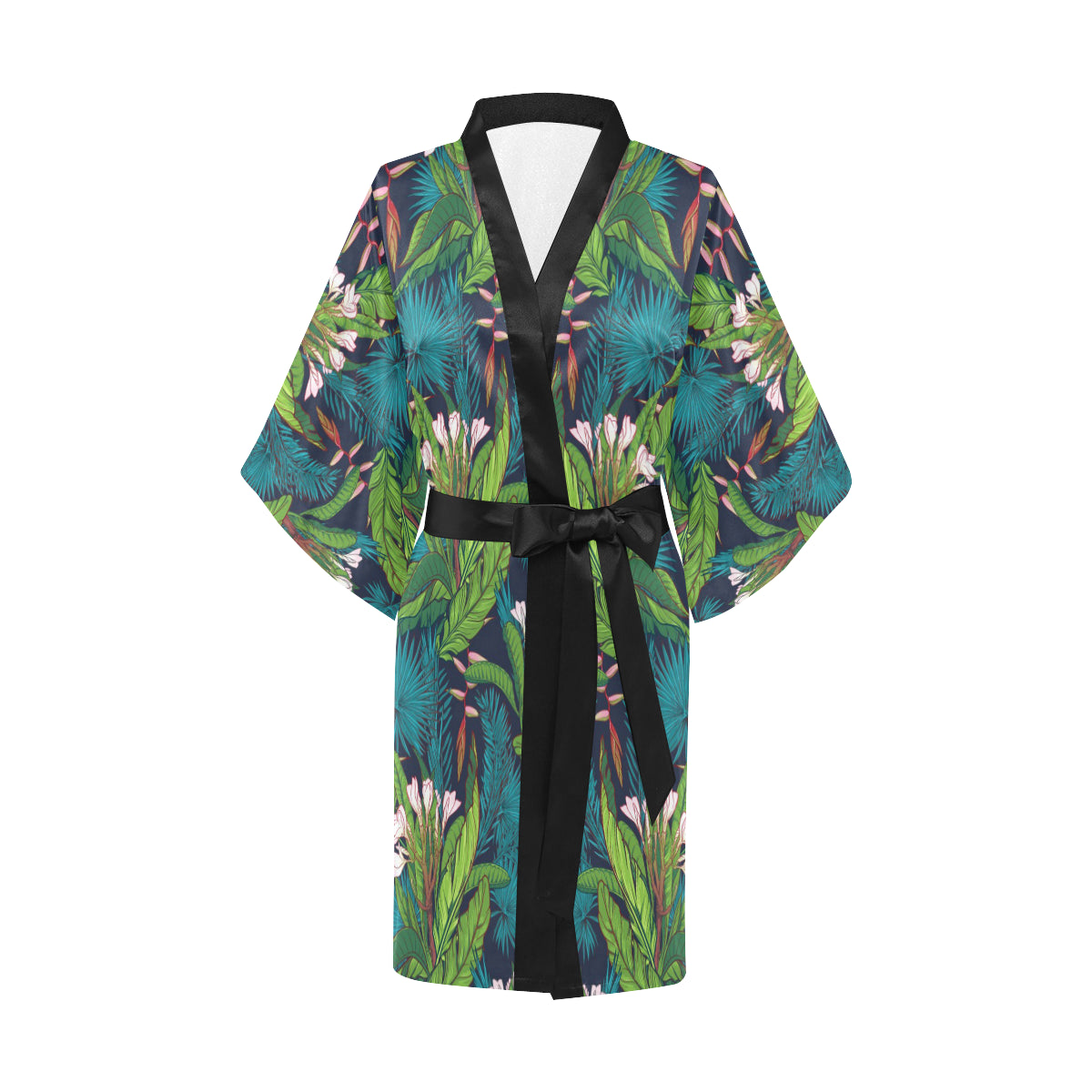 Rainforest Pattern Print Design RF01 Women's Short Kimono