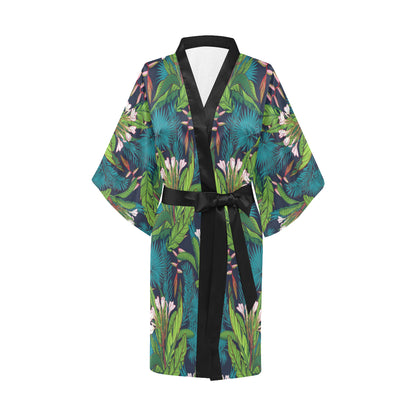 Rainforest Pattern Print Design RF01 Women's Short Kimono