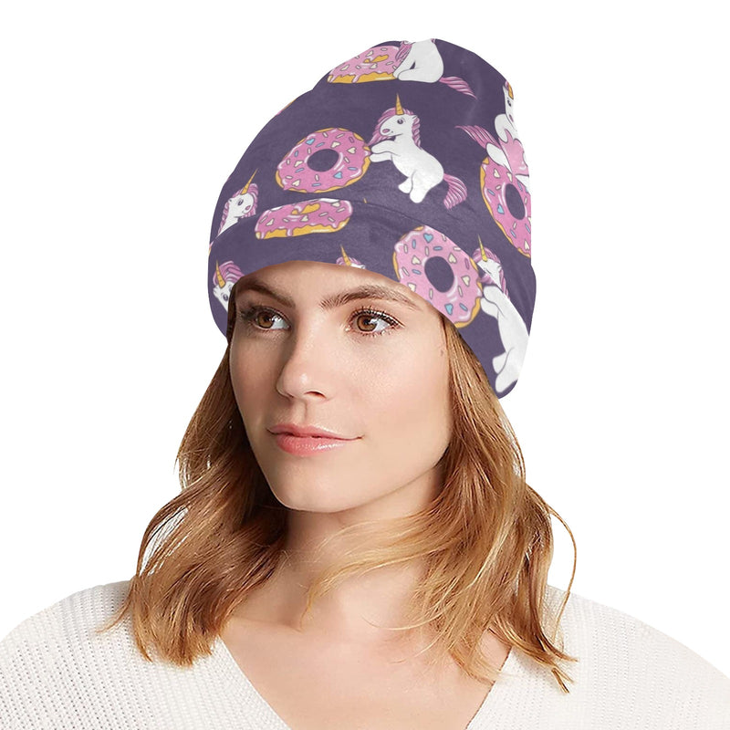 Donut Unicorn Pattern Print Design DN011 Unisex Beanie