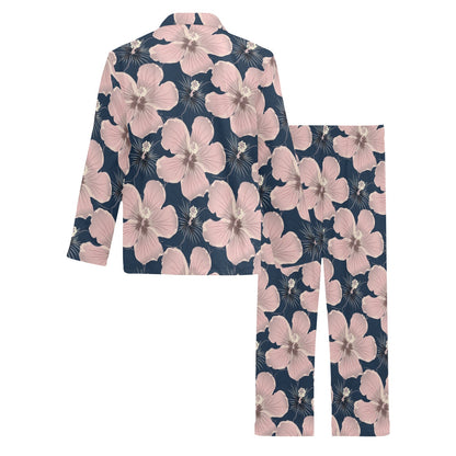 Plumeria Pattern Print Design PM018 Men's Long Sleeve Pajama Set