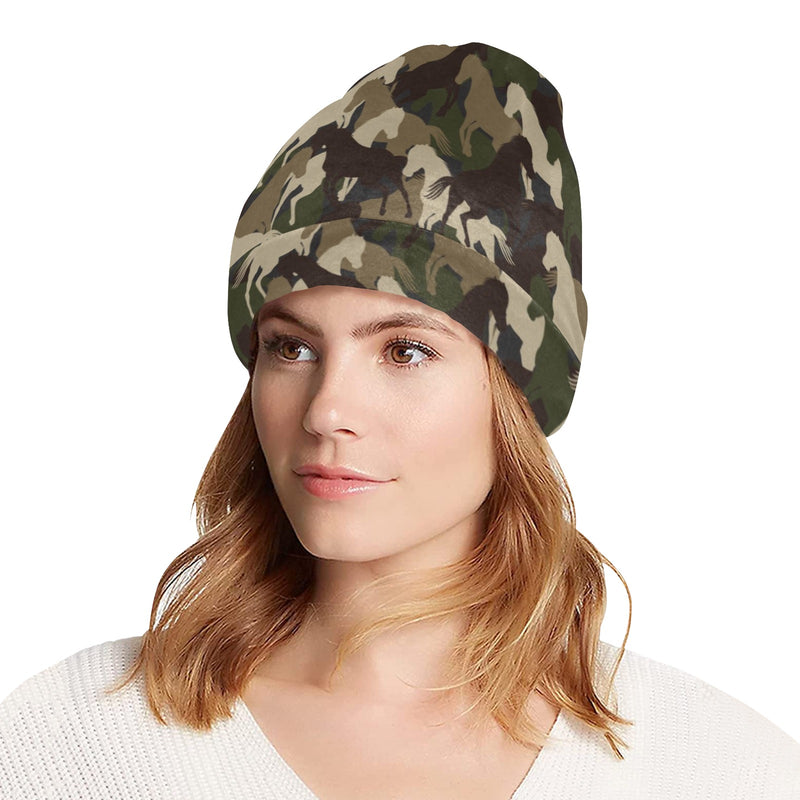 Horse Camo Themed Design Print Unisex Beanie