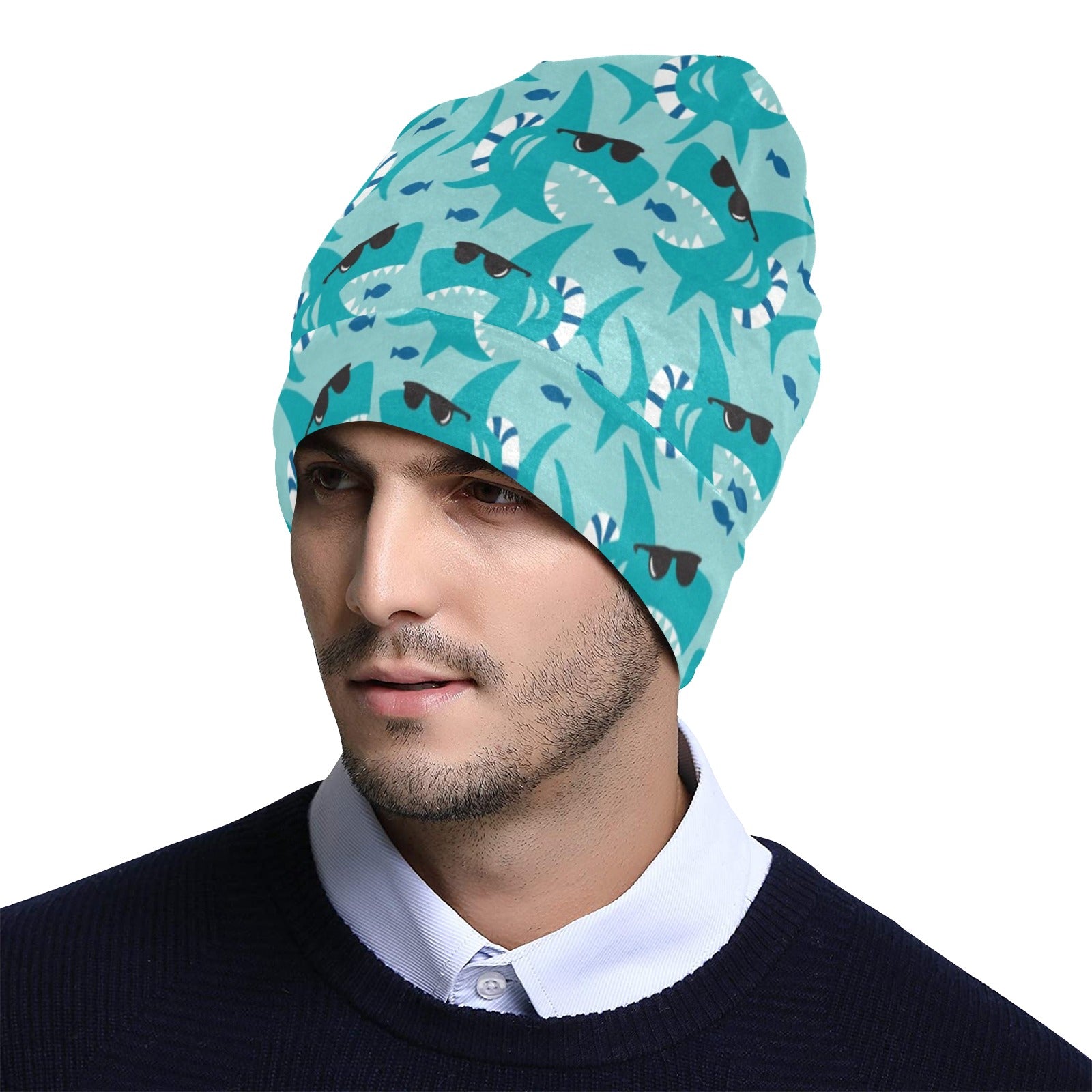 Shark Cute Print Design LKS302 Unisex Beanie