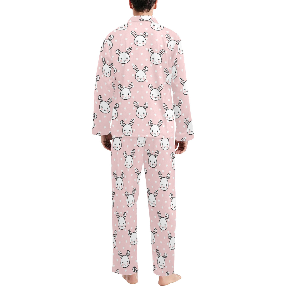 Rabbit Pattern Print Design RB02 Men's Long Sleeve Pajama Set