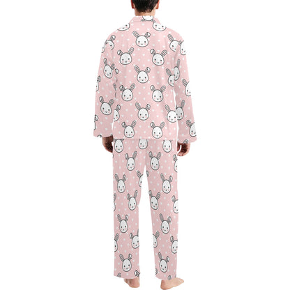 Rabbit Pattern Print Design RB02 Men's Long Sleeve Pajama Set