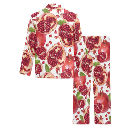 Pomegranate Pattern Print Design PG03 Men's Long Sleeve Pajama Set