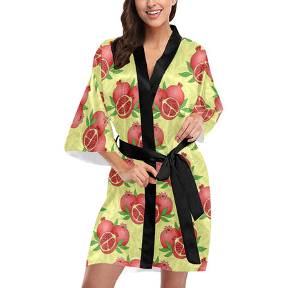 Pomegranate Pattern Print Design PG07 Women's Short Kimono