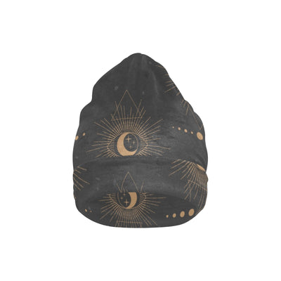 Moon Boho Pattern Print Design 02 Unisex Beanie