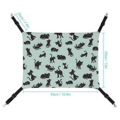 Black Cat Pattern Print Design 04 Pet Hammock