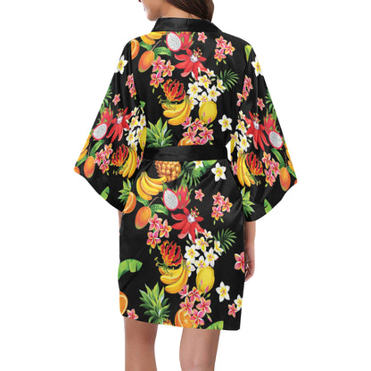 Tropical Fruits Pattern Print Design TF02 Women's Short Kimono