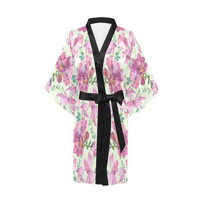Peony Pattern Print Design PE011 Women's Short Kimono