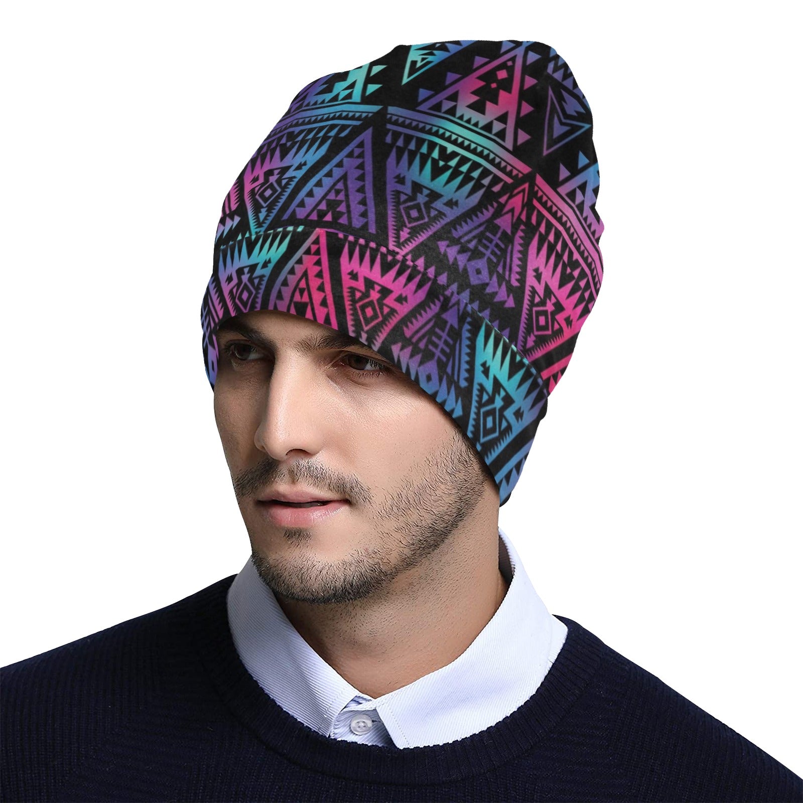 Tribal aztec Dark Multicolor Unisex Beanie