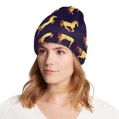 Gold Horse Pattern Unisex Beanie