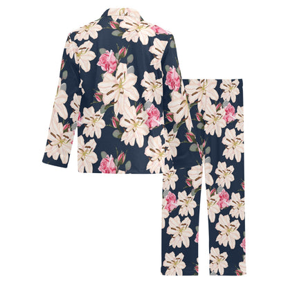 Lily Pattern Print Design LY04 Men's Long Sleeve Pajama Set
