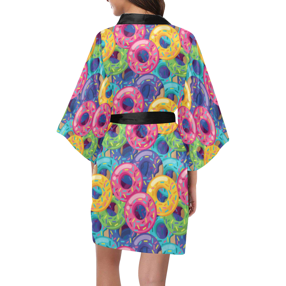 Donut Pattern Print Design DN010 Women's Short Kimono