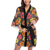 Hibiscus Pattern Print Design HB024 Women's Short Kimono