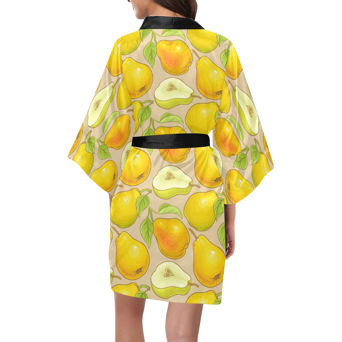 Pear Pattern Print Design PE05 Women's Short Kimono