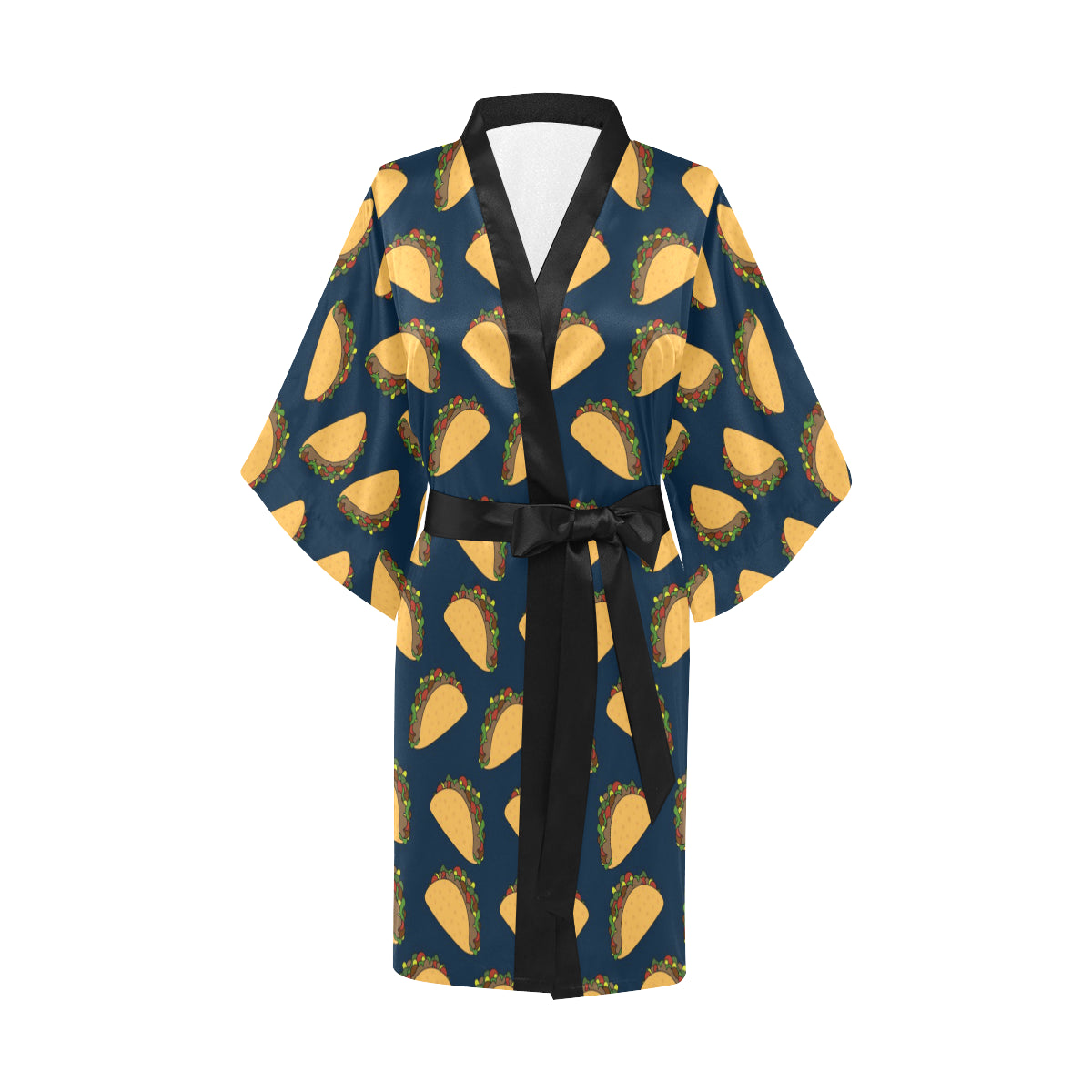 Taco Pattern Print Design TC04 Women's Short Kimono