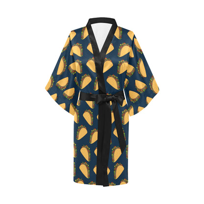 Taco Pattern Print Design TC04 Women's Short Kimono