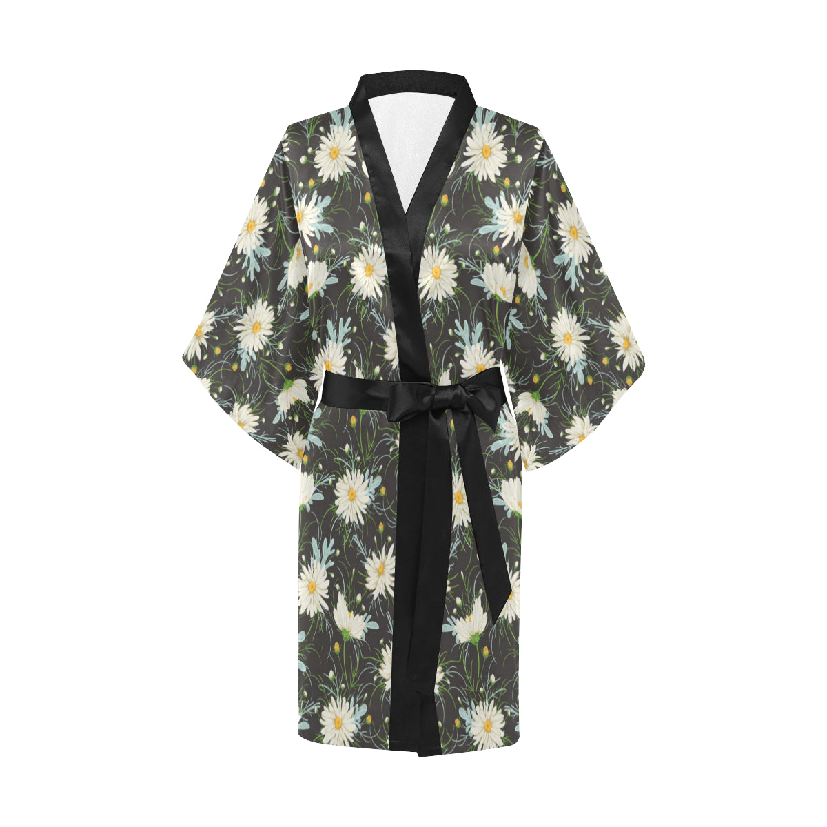 Daisy Pattern Print Design DS08 Women's Short Kimono