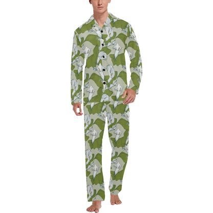 Lily Pattern Print Design LY08 Men's Long Sleeve Pajama Set