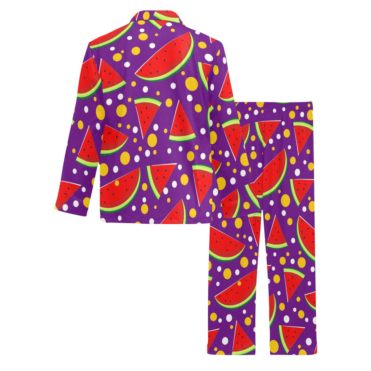 Watermelon Pattern Print Design WM010 Men's Long Sleeve Pajama Set