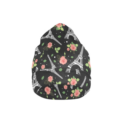 Eiffel Tower Rose Print Unisex Beanie