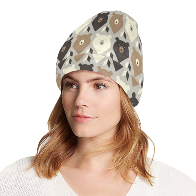 Bear Pattern Print Design 04 Unisex Beanie