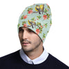 Bird with Red Flower Print Pattern Unisex Beanie