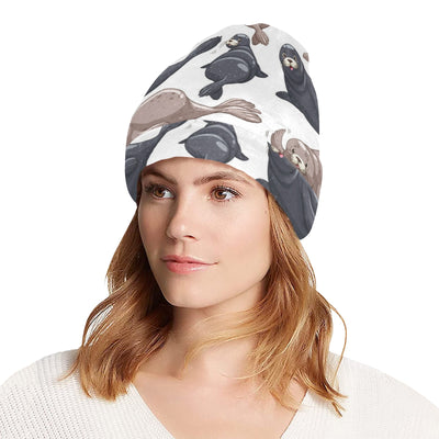 Sea Lion Pattern Print Design 02 Unisex Beanie