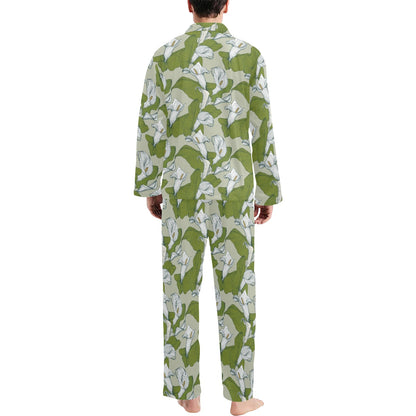Lily Pattern Print Design LY08 Men's Long Sleeve Pajama Set