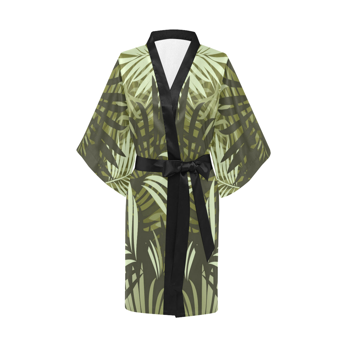 Palm Leaves Pattern Print Design PL05 Women's Short Kimono