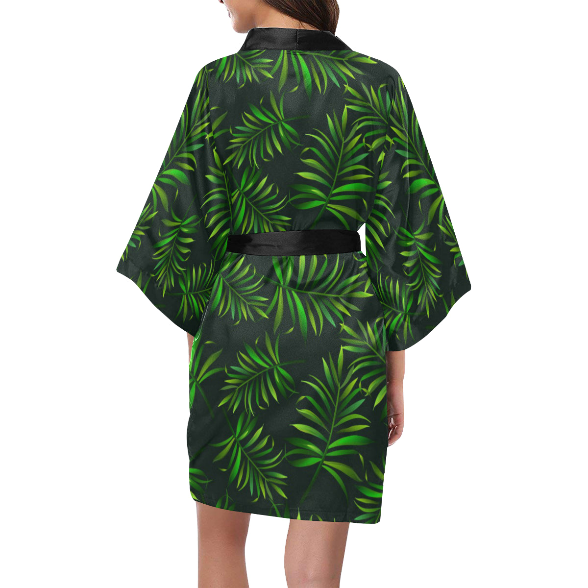 Rainforest Pattern Print Design RF03 Women's Short Kimono