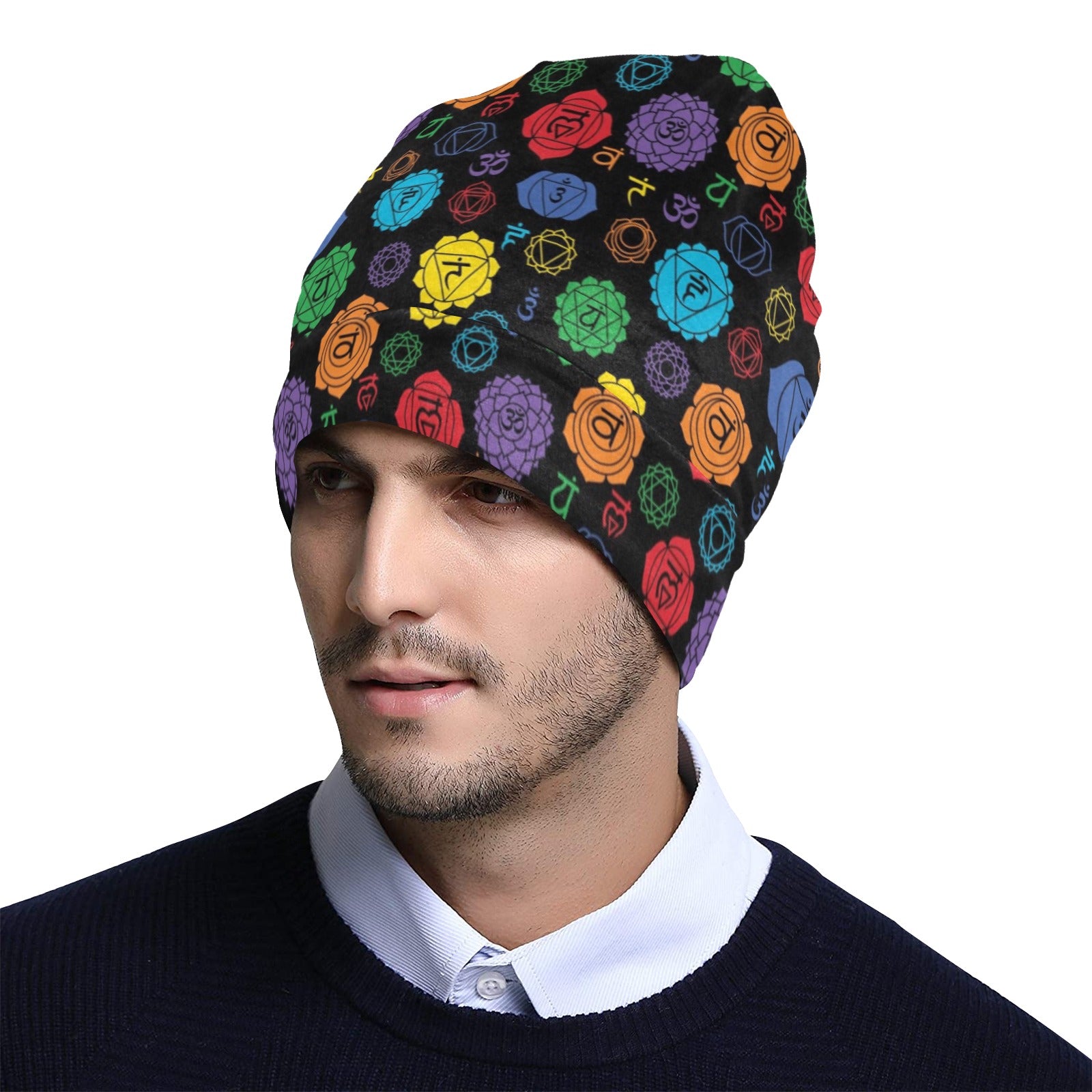 Chakra Pattern Print Design 01 Unisex Beanie