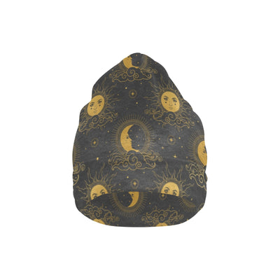 Celestial Moon Sun Pattern Print Design 05 Unisex Beanie