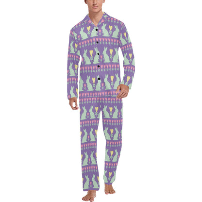 Rabbit Pattern Print Design RB01 Men's Long Sleeve Pajama Set