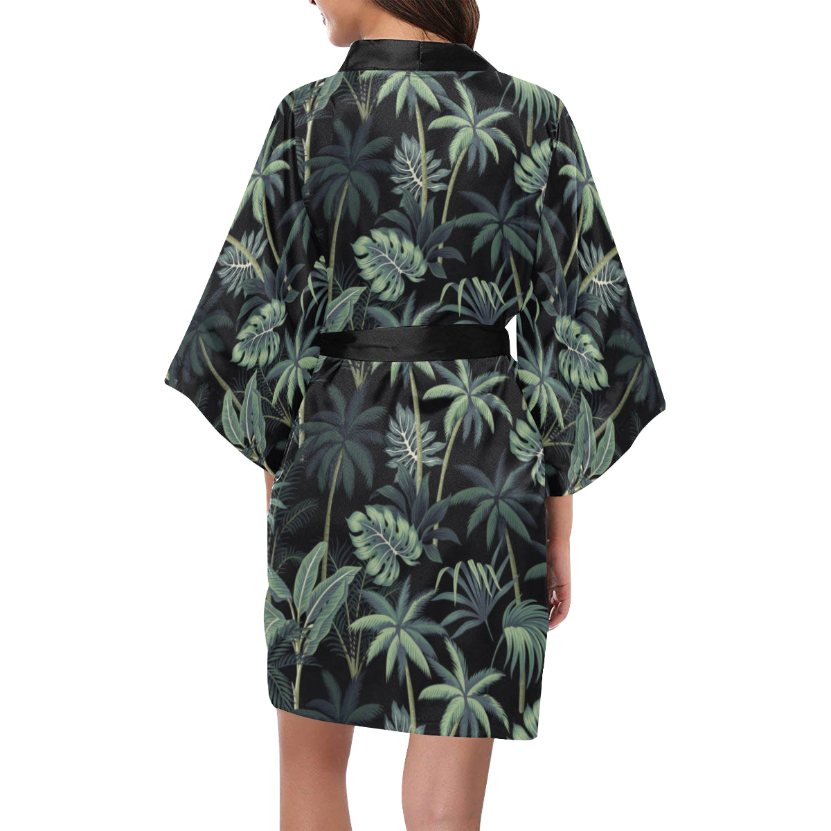 Rainforest Pattern Print Design RF02 Women's Short Kimono
