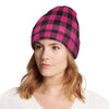 Pink Tartan Plaid Pattern Unisex Beanie