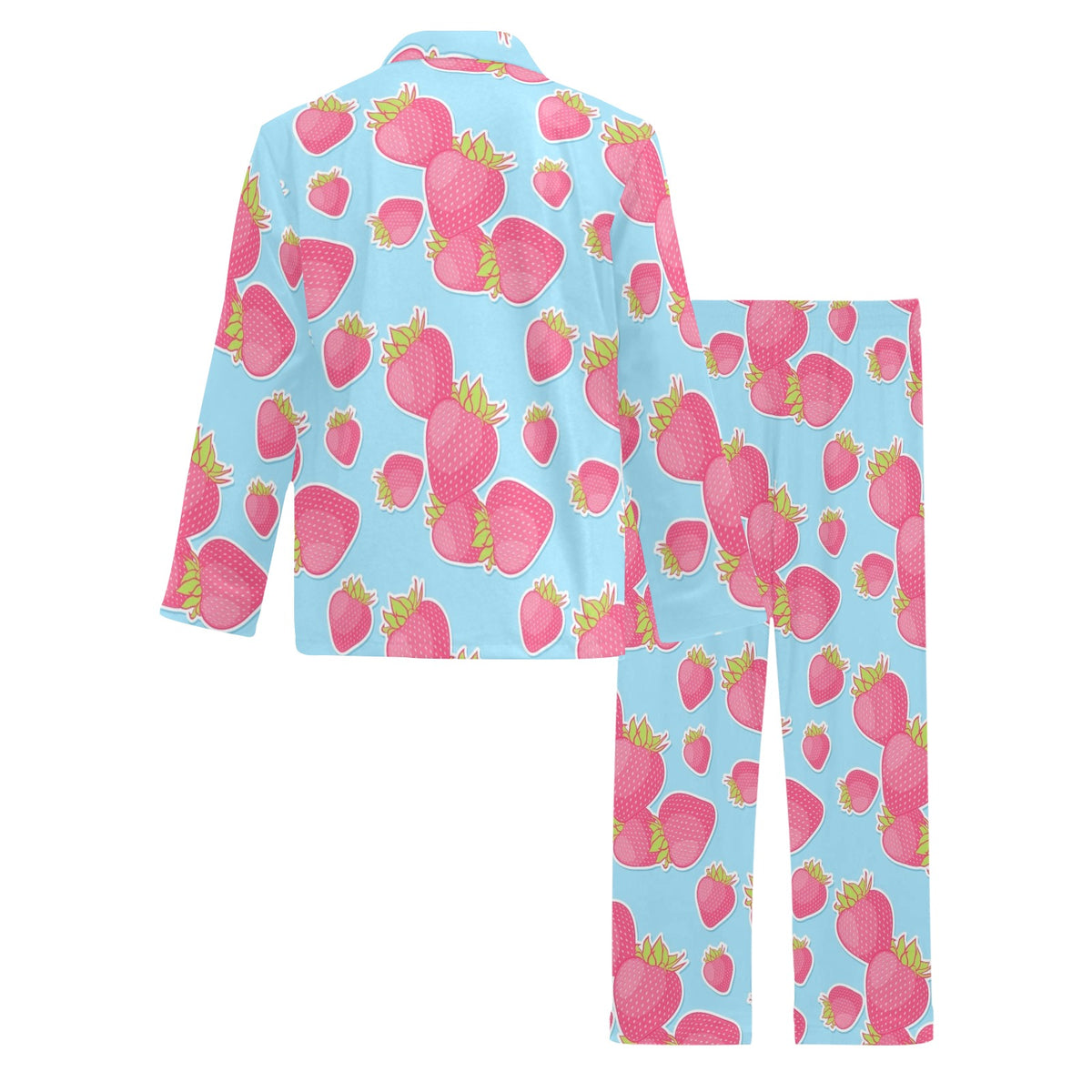 Strawberry Pattern Print Design SB04 Men's Long Sleeve Pajama Set