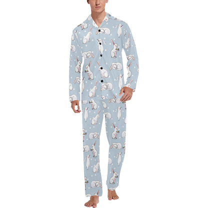 Rabbit Pattern Print Design RB06 Men's Long Sleeve Pajama Set