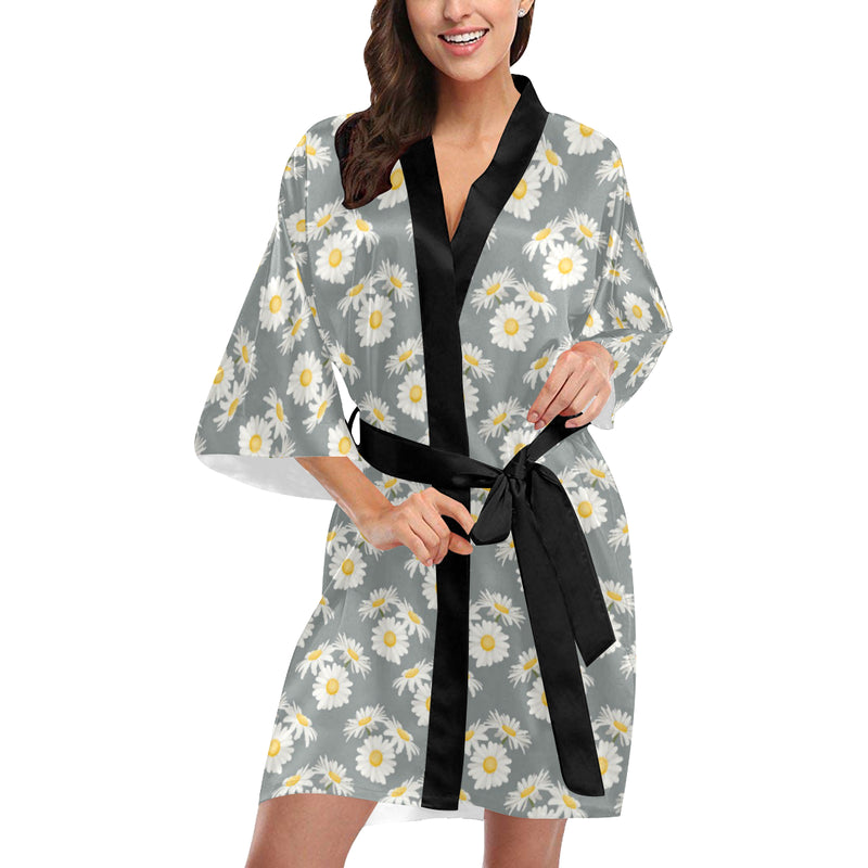 Daisy Pattern Print Design DS09 Women's Short Kimono