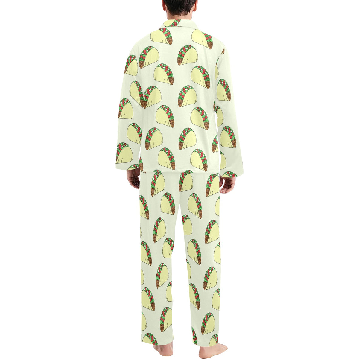 Taco Pattern Print Design TC05 Men's Long Sleeve Pajama Set