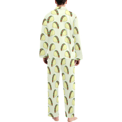 Taco Pattern Print Design TC05 Men's Long Sleeve Pajama Set