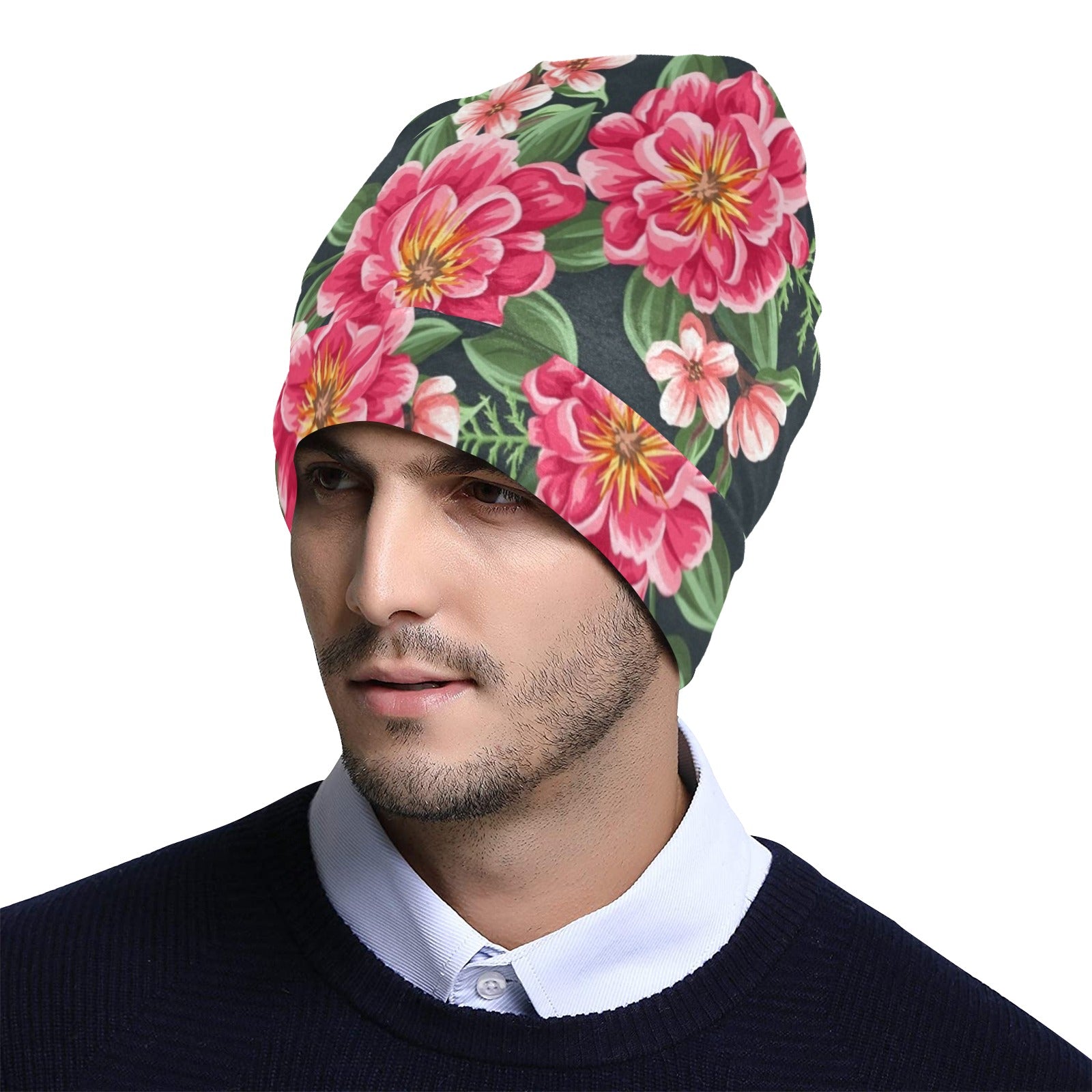 Summer Floral Pattern Print Design SF06 Unisex Beanie