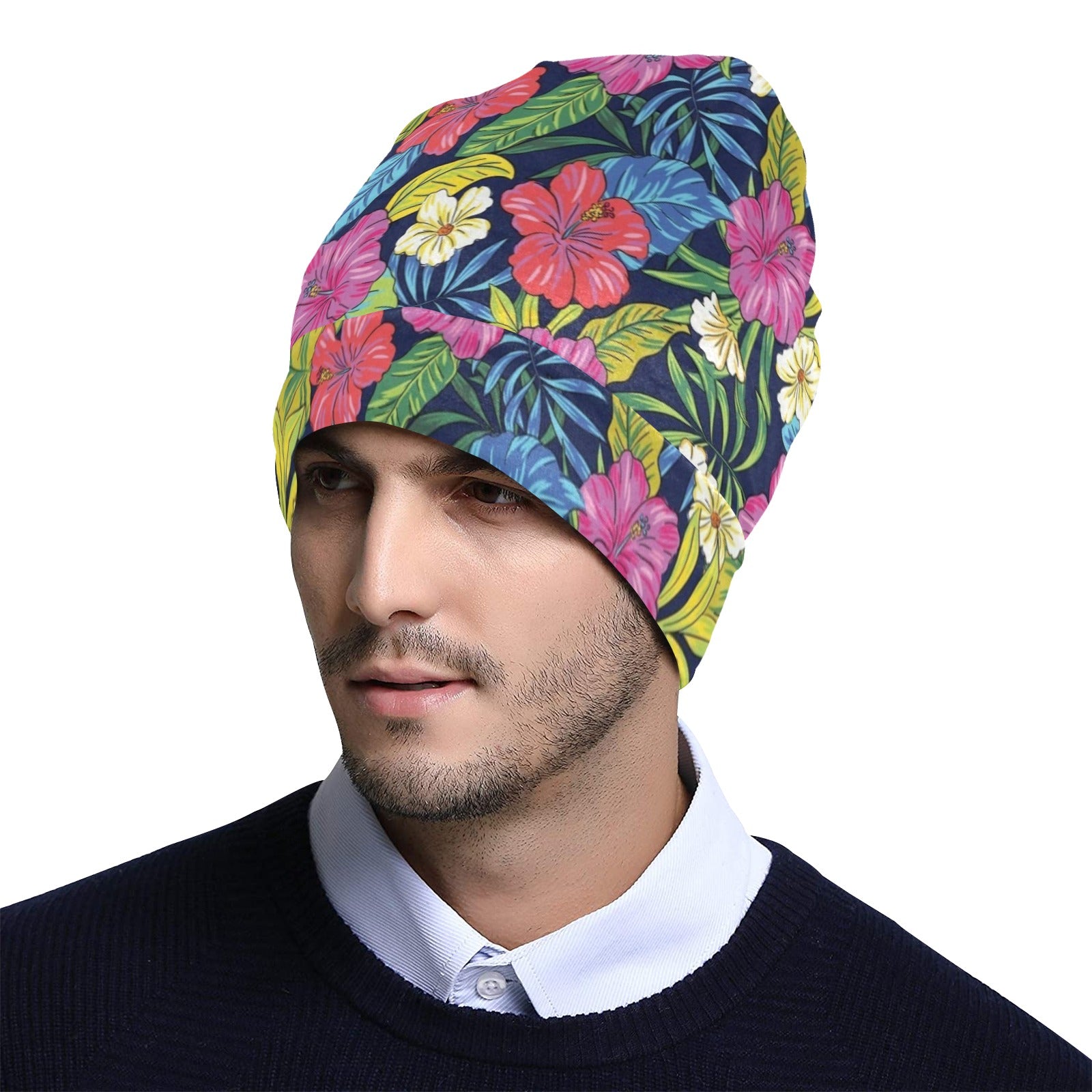 Hibiscus Print Design LKS3010 Unisex Beanie