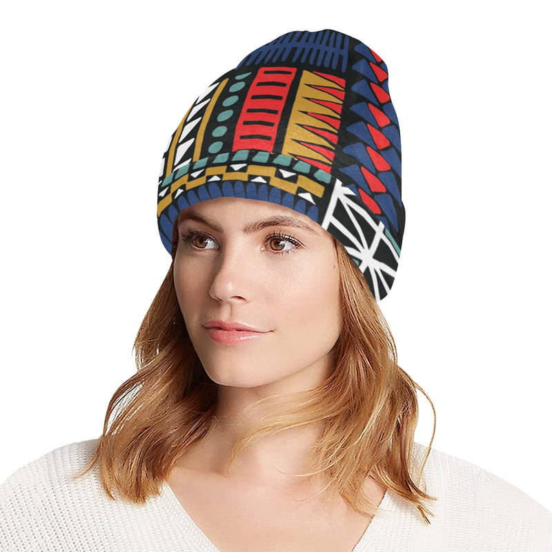 Kente Pattern Print Design 02 Unisex Beanie