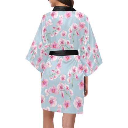 Orchid Pink Pattern Print Design OR01 Women's Short Kimono